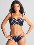 Anya Riva Spot Bandeau Bikini Top in Navy/Vanilla
