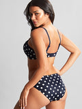 Anya Riva Spot Bandeau Bikini Top in Navy/Vanilla