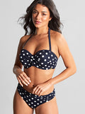 Anya Riva Spot Bandeau Bikini Top in Navy/Vanilla