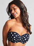 Anya Riva Spot Bandeau Bikini Top in Navy/Vanilla