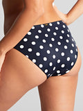 Anya Riva Spot Gather Bikini Bottoms in Navy/Vanilla