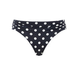Anya Riva Spot Gather Bikini Bottoms in Navy/Vanilla