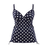 Anya Riva Spot Balcony Tankini Top in Navy/Vanilla