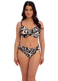 Aruba Nights Mid Rise Bikini Brief - Black & Cream