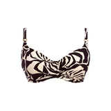 Aruba Nights Underwire Full Cup Bikini Top - Black & Cream