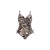 Aruba Nights Underwire Twist Front Swimsuit - Black & Cream