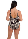 Aruba Nights Underwire Twist Front Swimsuit - Black & Cream