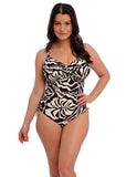 Aruba Nights Underwire Twist Front Swimsuit - Black & Cream