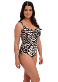 Aruba Nights Underwire Twist Front Swimsuit - Black & Cream