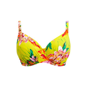 Cala Macarella Underwire Gathered Full Cup Bikini Top - Zest