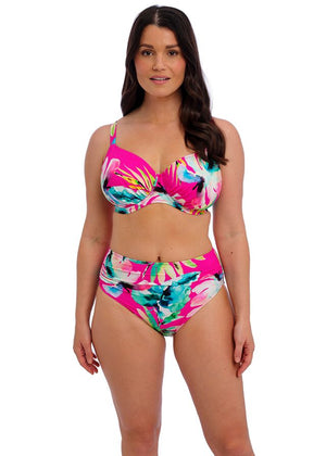 Carabelita Underwire Gathered Full Cup Bikini Top - Peony