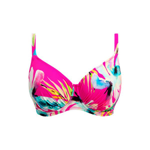 Carabelita Underwire Gathered Full Cup Bikini Top - Peony