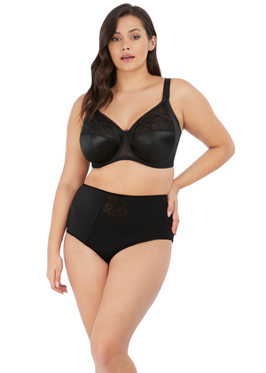 Cate Underwire Full Cup Banded Bra – Black