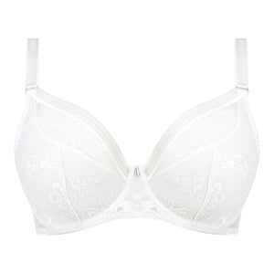 Fusion Lace Padded Plunge Bra - White