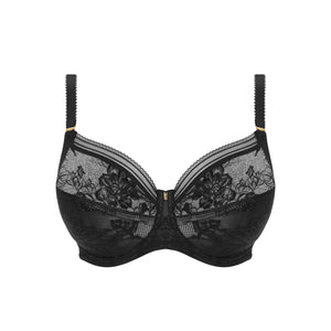 Fusion Lace Side Support Bra - Black
