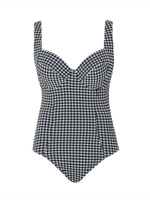 Paloma Balcony Swimsuit in Black Gingham