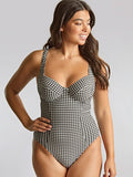 Paloma Balcony Swimsuit in Black Gingham