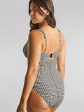 Paloma Balcony Swimsuit in Black Gingham