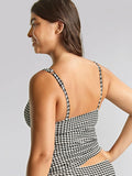 Iris Balcony Tankini Top in Black Gingham