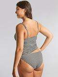 Iris Balcony Tankini Top in Black Gingham