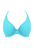 Jewel Cove Underwire Halter Bikini Top - Stripe Turquoise