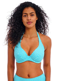 Jewel Cove Underwire Halter Bikini Top - Stripe Turquoise