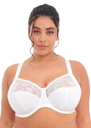 Morgan Underwire Banded Bra with Stretch Lace - White