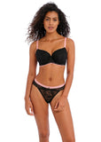 Offbeat Underwire Padded Half Cup Bra - Black