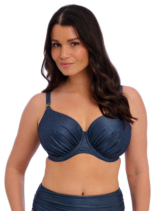 Paros Coast Underwire Gathered Full Cup Bikini Top - Midnight Sparkle
