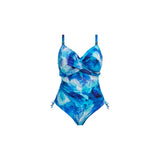Saunton Sands Twist Front Swimsuit - Dazzling Blue