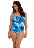 Saunton Sands Twist Front Swimsuit - Dazzling Blue