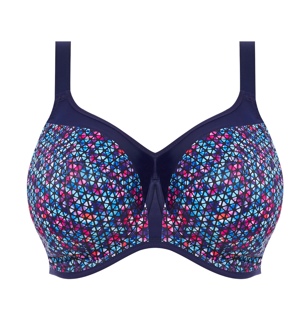 The Colorblock Wide-Strap Sports Bra - Eden & Shell & Rosewood