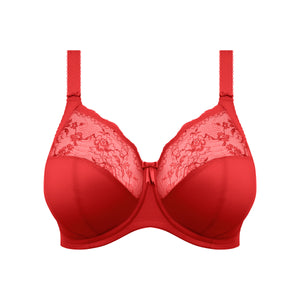 Morgan Underwire Banded Bra with Stretch Lace - Haute Red
