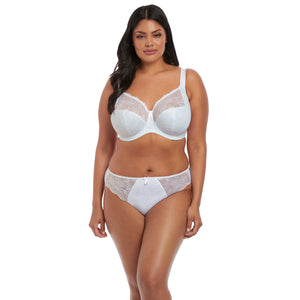 Morgan Underwire Banded Bra with Stretch Lace - Printed White