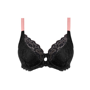 Offbeat Underwire Plunge Bra - Black