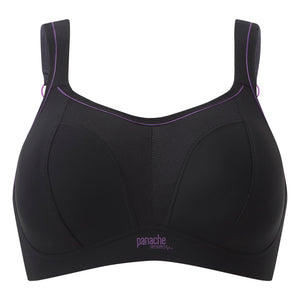 Panache Non Wired Padded Sports Bra in Black