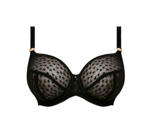 Starlight Underwire Balcony Side Support Bra in Black (GG-K cup)